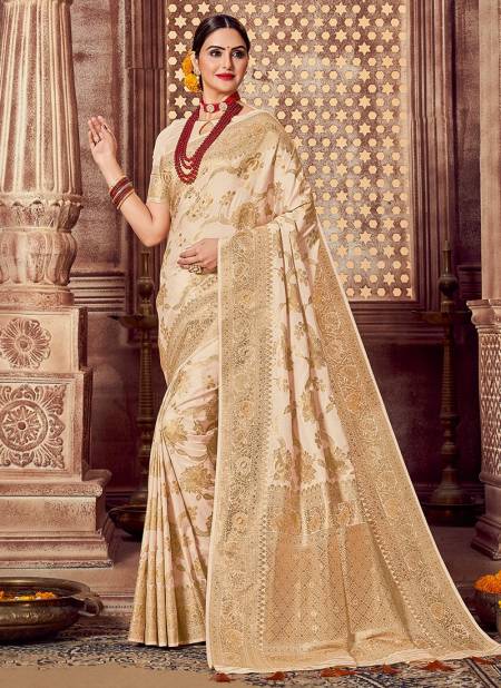 Cream Colour Exclusive Festive Wear Silk With Rolex Zari Rich Pallu Saree Collection NS-02